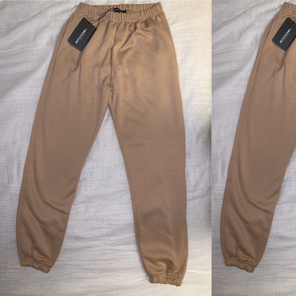 PLT Taupe Casual Joggers